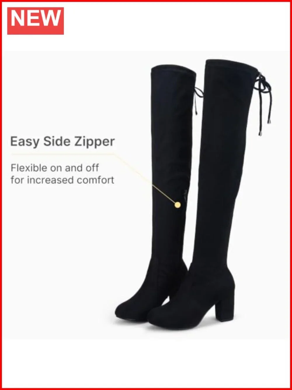 Women's Faux Suede Over the Knee Thigh High Boots Block Heel